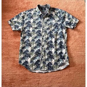 MBX Premium Goods Men’s Palm Print Button-Up Shirt XL 100% Cotton